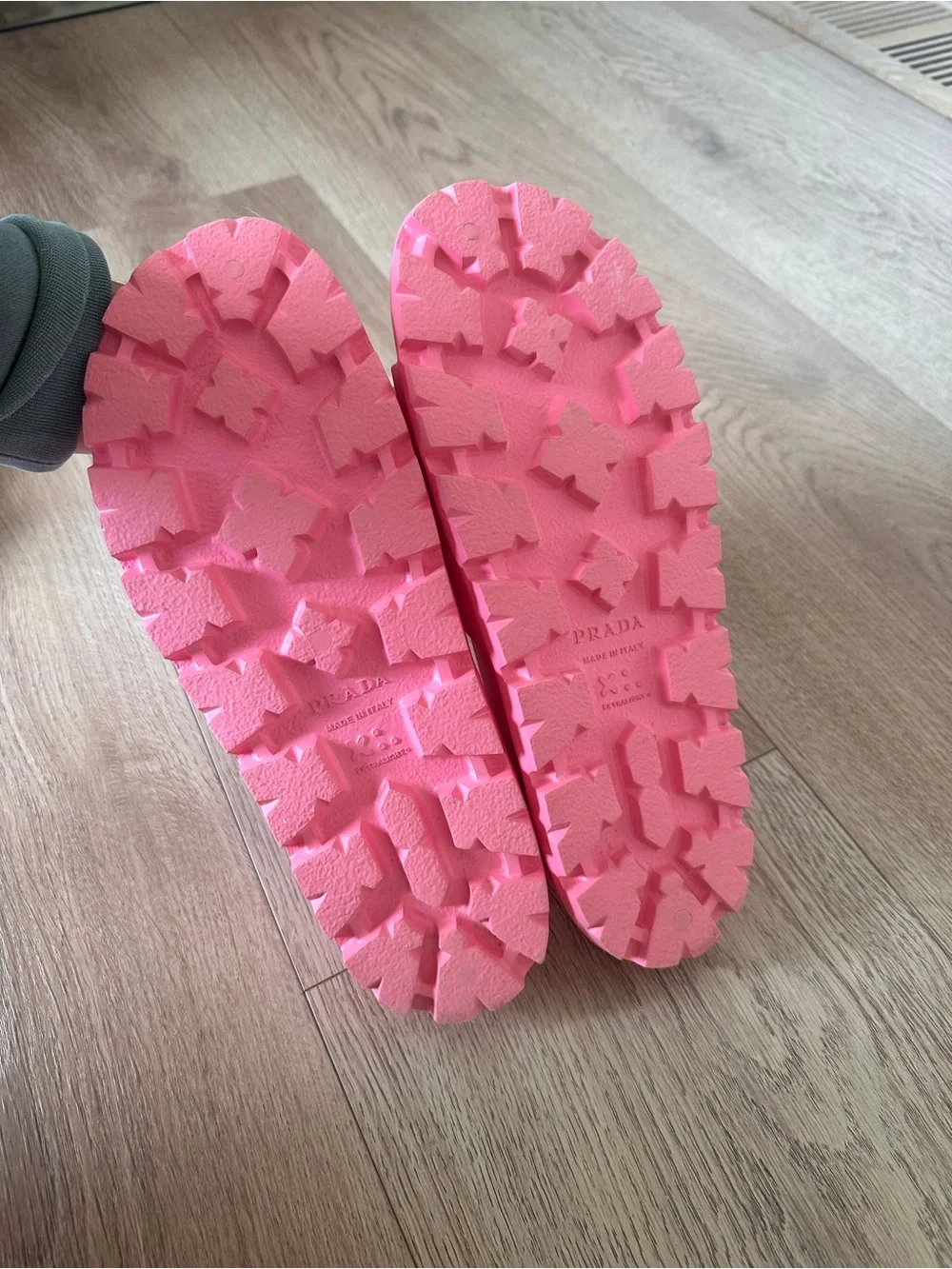 Prada triangle logo slides